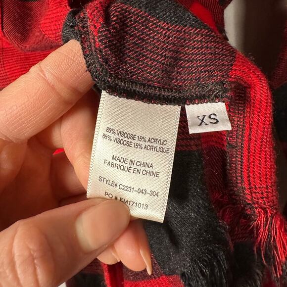 Cloth & Stone Red & Black Gingham Button Down Shirt Women's XS - Picture 5 of 6